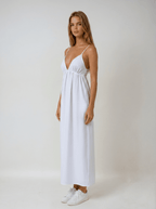 Maxi Dress Women Sleeveless V Neck Open Back Design - Evergreen Outfits - Women Maxi Dress