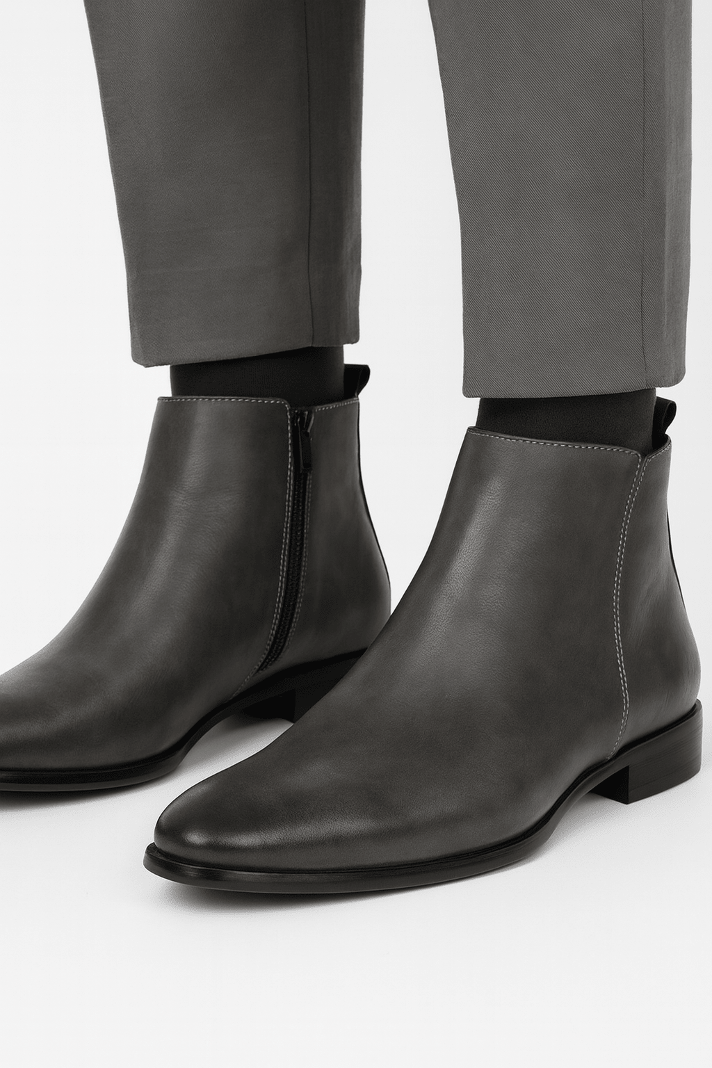 Men Boots | Ankle Height with Side Zip Closure - Evergreen Outfits- Boots