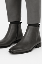Men Boots | Ankle Height with Side Zip Closure - Evergreen Outfits- Boots