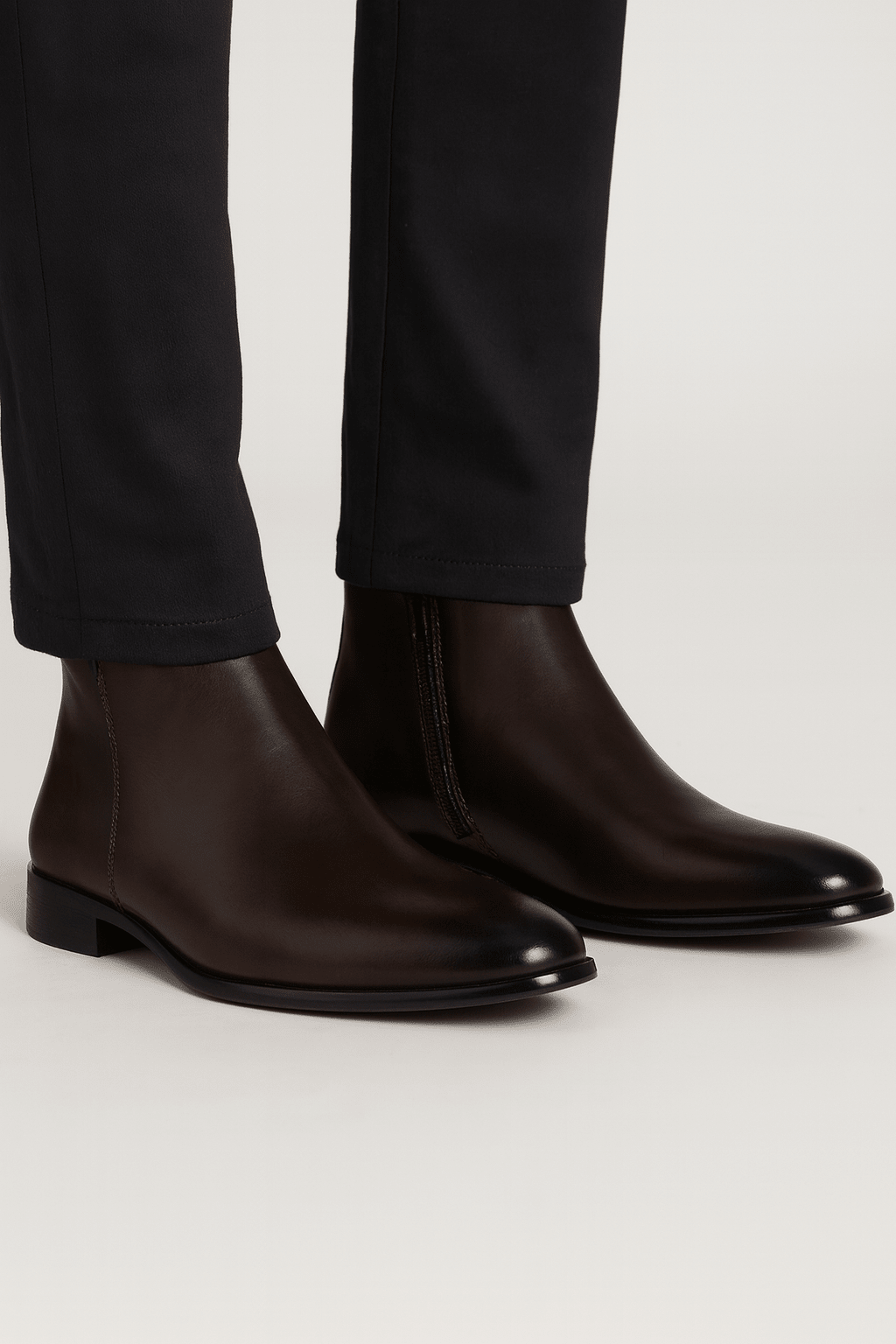 Men Boots | Ankle Height with Side Zip Closure - Evergreen Outfits- Boots