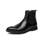 Men Boots | Chelsea Cap Toe with Elasticated Side Panels - Evergreen Outfits- Boots