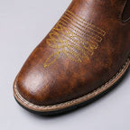 Men Boots | Chelsea Silhouette with Embroidered Toe Cap - Evergreen Outfits- Boots