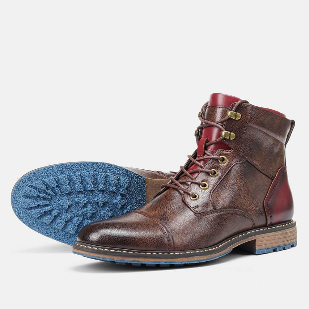 Men Boots | Classic Oxford Design with Cushioned Insole - Evergreen Outfits- Boots
