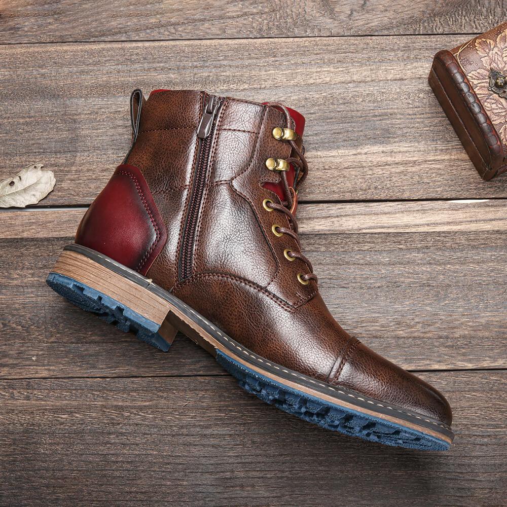 Men Boots | Classic Oxford Design with Cushioned Insole - Evergreen Outfits- Boots
