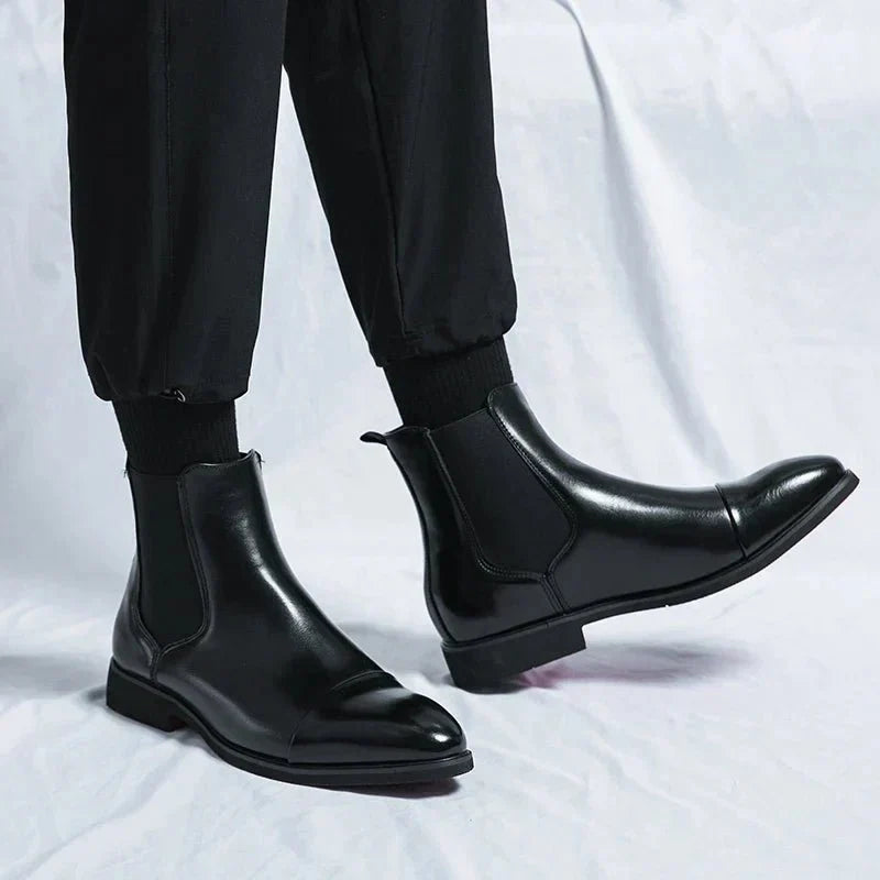 Men Boots | Slip-On Chelsea Cut Above the Ankle - Evergreen Outfits- Boots