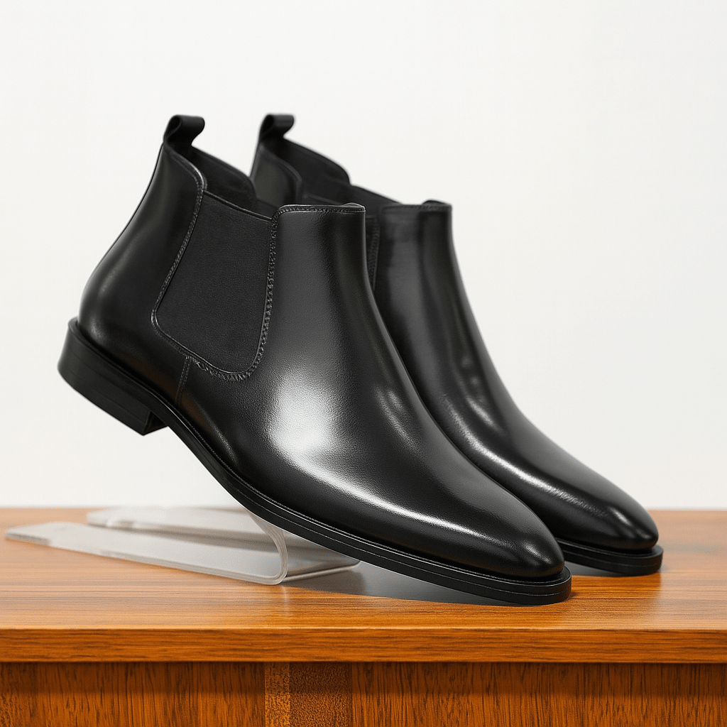 Men Boots | Slip-On Chelsea Style with Elastic Side Panels - Evergreen Outfits- Boots