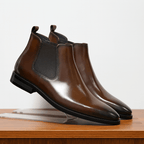 Men Boots | Slip-On Chelsea Style with Elastic Side Panels - Evergreen Outfits- Boots