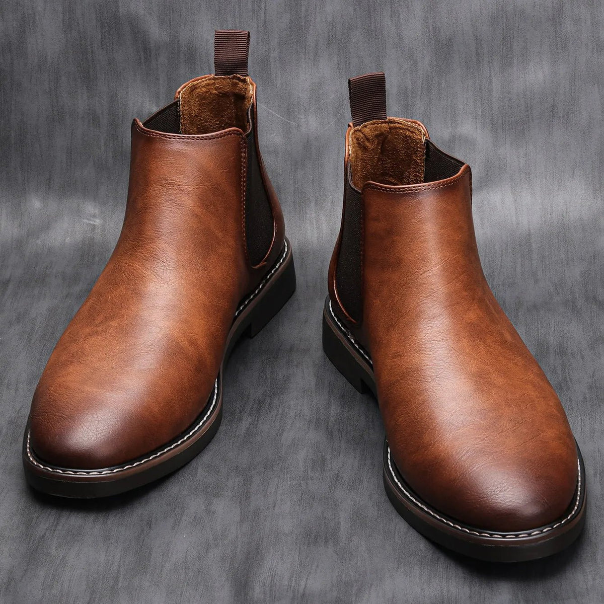 Men Boots | Slip-On Design with Elastic Side Panels - Evergreen Outfits- Boots