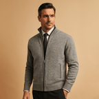 Men Cardigan | Full-Zip Loose Fit with Long Sleeves - Evergreen Outfits- Cardigans