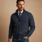 Men Cardigan | Full-Zip Loose Fit with Long Sleeves - Evergreen Outfits- Cardigans