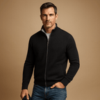 Men Cardigan | Full-Zip Loose Fit with Long Sleeves - Evergreen Outfits- Cardigans