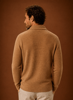Men Cardigan | Relaxed Fit Double-Breasted Shawl Collar - Evergreen Outfits- Cardigans