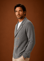 Men Cardigan | Relaxed Fit Double-Breasted Shawl Collar - Evergreen Outfits- Cardigans