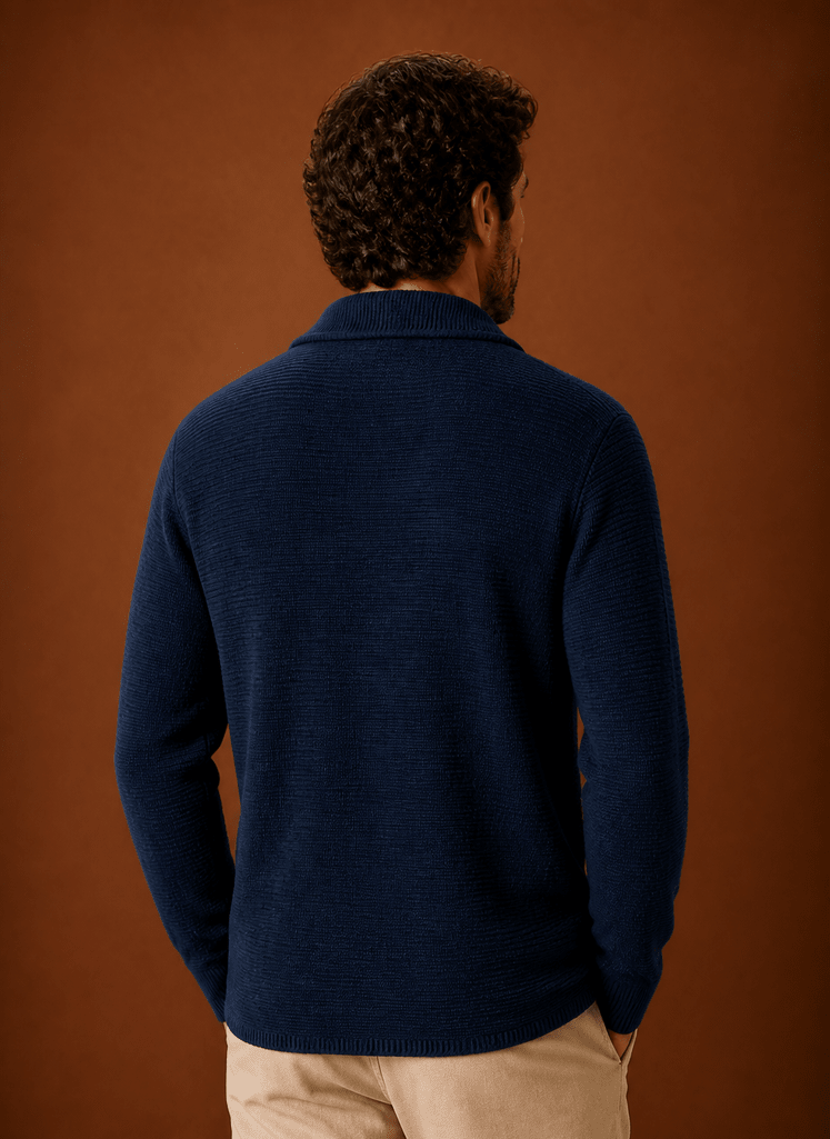Men Cardigan | Relaxed Fit Double-Breasted Shawl Collar - Evergreen Outfits- Cardigans