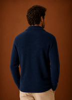 Men Cardigan | Relaxed Fit Double-Breasted Shawl Collar - Evergreen Outfits- Cardigans