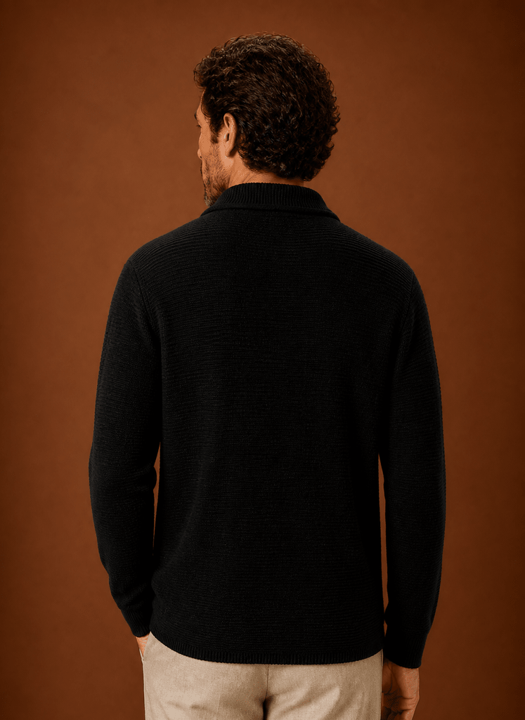 Men Cardigan | Relaxed Fit Double-Breasted Shawl Collar - Evergreen Outfits- Cardigans