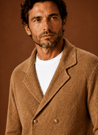 Men Cardigan | Relaxed Fit Double-Breasted Shawl Collar - Evergreen Outfits- Cardigans