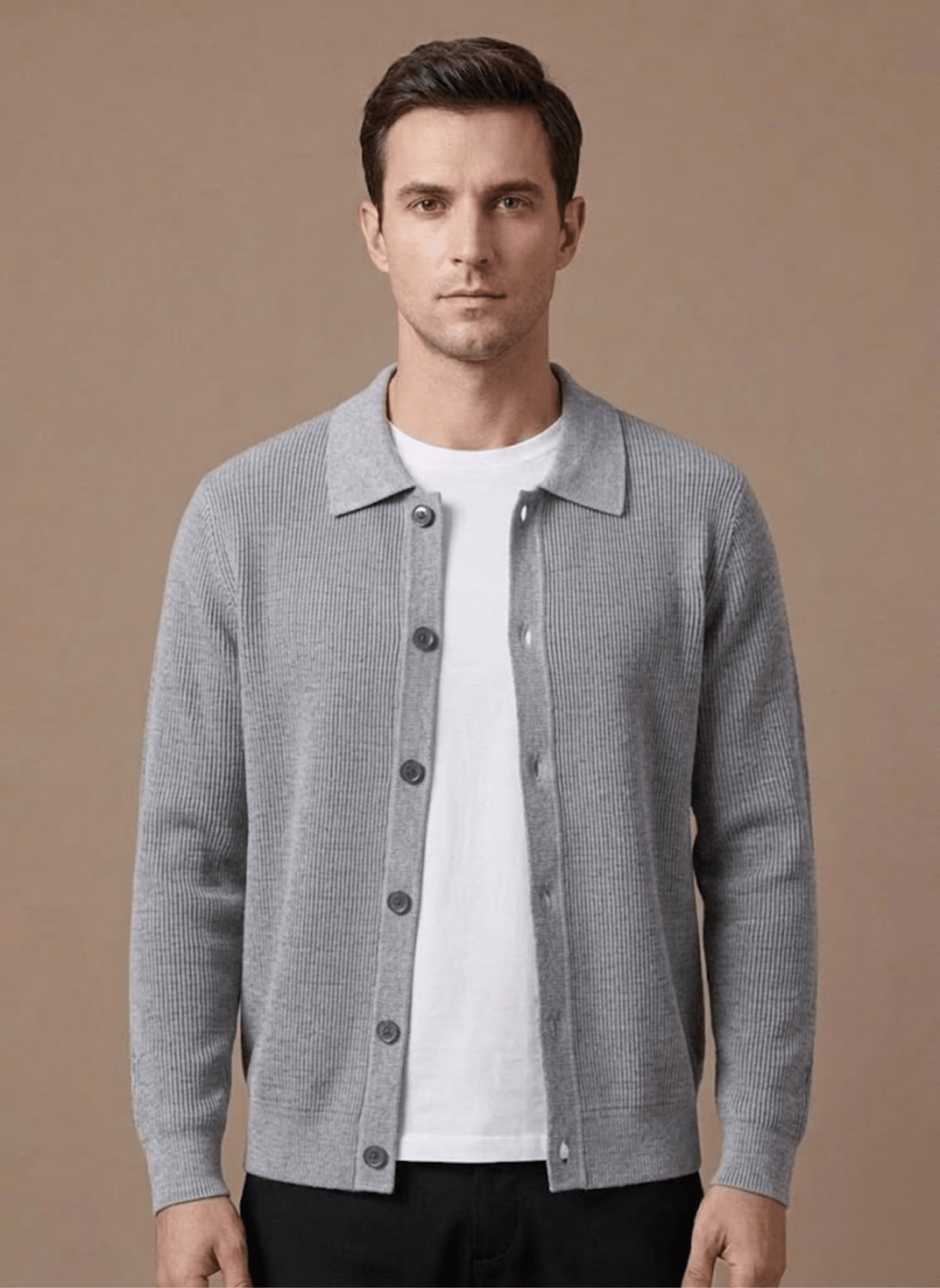 Men Cardigan | Relaxed Fit with Full Button-Through Front - Evergreen Outfits- Cardigans