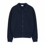Men Cardigan | Ribbed Knit with Collared Button-Front - Evergreen Outfits- Cardigans
