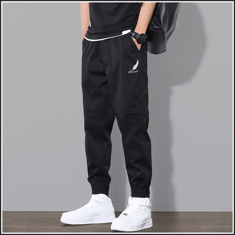 Men Cargo Joggers | Tapered Fit with Zip Cuffs and Elastic Waist - Evergreen Outfits- Joggers