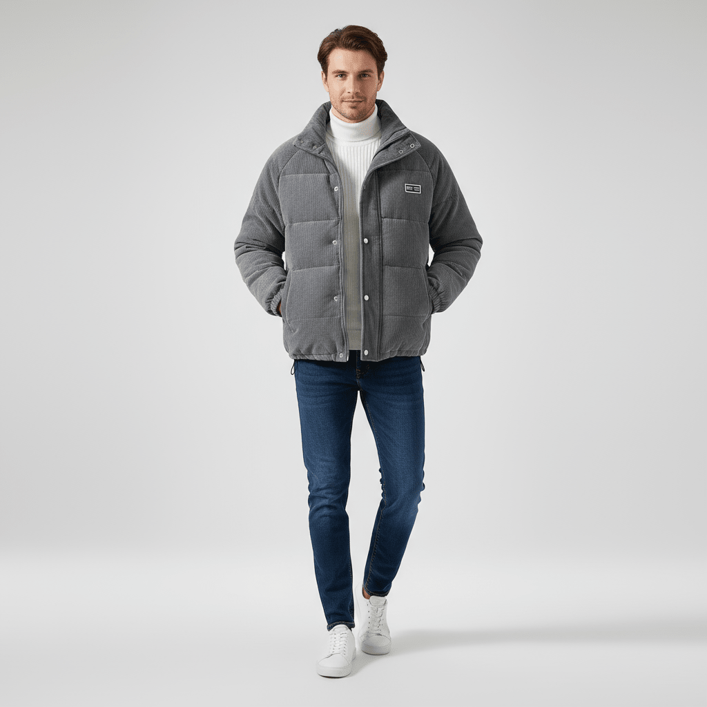 Men Coat | Loose Fit Full-Length Zipper for Cold Weather - Evergreen Outfits- Coats