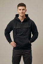 Men Hoodie | Half-Zip Front with Dual Cargo Pockets - Evergreen Outfits- Sweaters