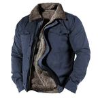 Men Jacket | Button-Front Long Sleeve Winter Outerwear Fit - Evergreen Outfits- Jackets