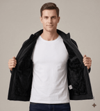 Men Jacket | Diamond Quilted Stand Collar with Front Zip - Evergreen Outfits- Jackets