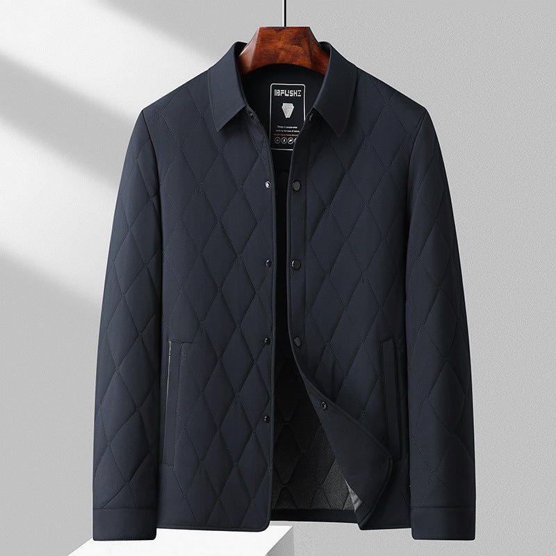 Men Jacket | Diamond Quilted with Zip Pockets Regular Fit - Evergreen Outfits- Jackets
