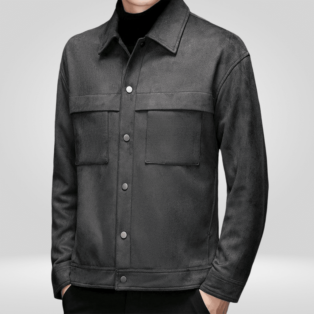Men Jacket | Fitted Cut with Snap Button Front Closure - Evergreen Outfits- Jackets