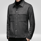 Men Jacket | Fitted Cut with Snap Button Front Closure - Evergreen Outfits- Jackets