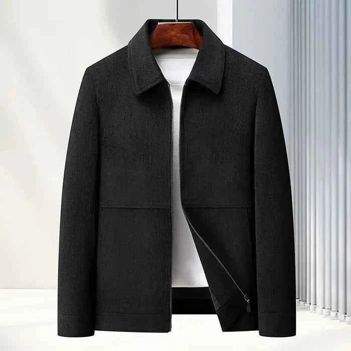 Men Jacket | Full-Zip Front with Ribbed Vertical Texture - Evergreen Outfits- Jackets