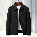 Men Jacket | Full-Zip Front with Ribbed Vertical Texture - Evergreen Outfits- Jackets