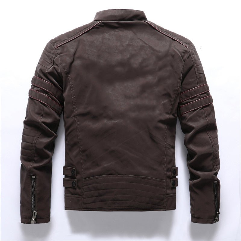 Men Jacket | Full Zip Front with Stand Collar Regular Fit - Evergreen Outfits- Jackets