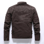 Men Jacket | Full Zip Front with Stand Collar Regular Fit - Evergreen Outfits- Jackets