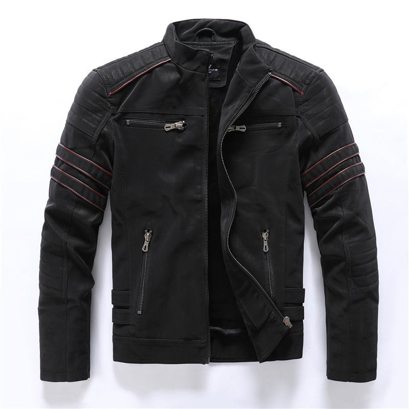 Men Jacket | Full Zip Front with Stand Collar Regular Fit - Evergreen Outfits- Jackets