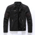 Men Jacket | Full Zip Front with Stand Collar Regular Fit - Evergreen Outfits- Jackets