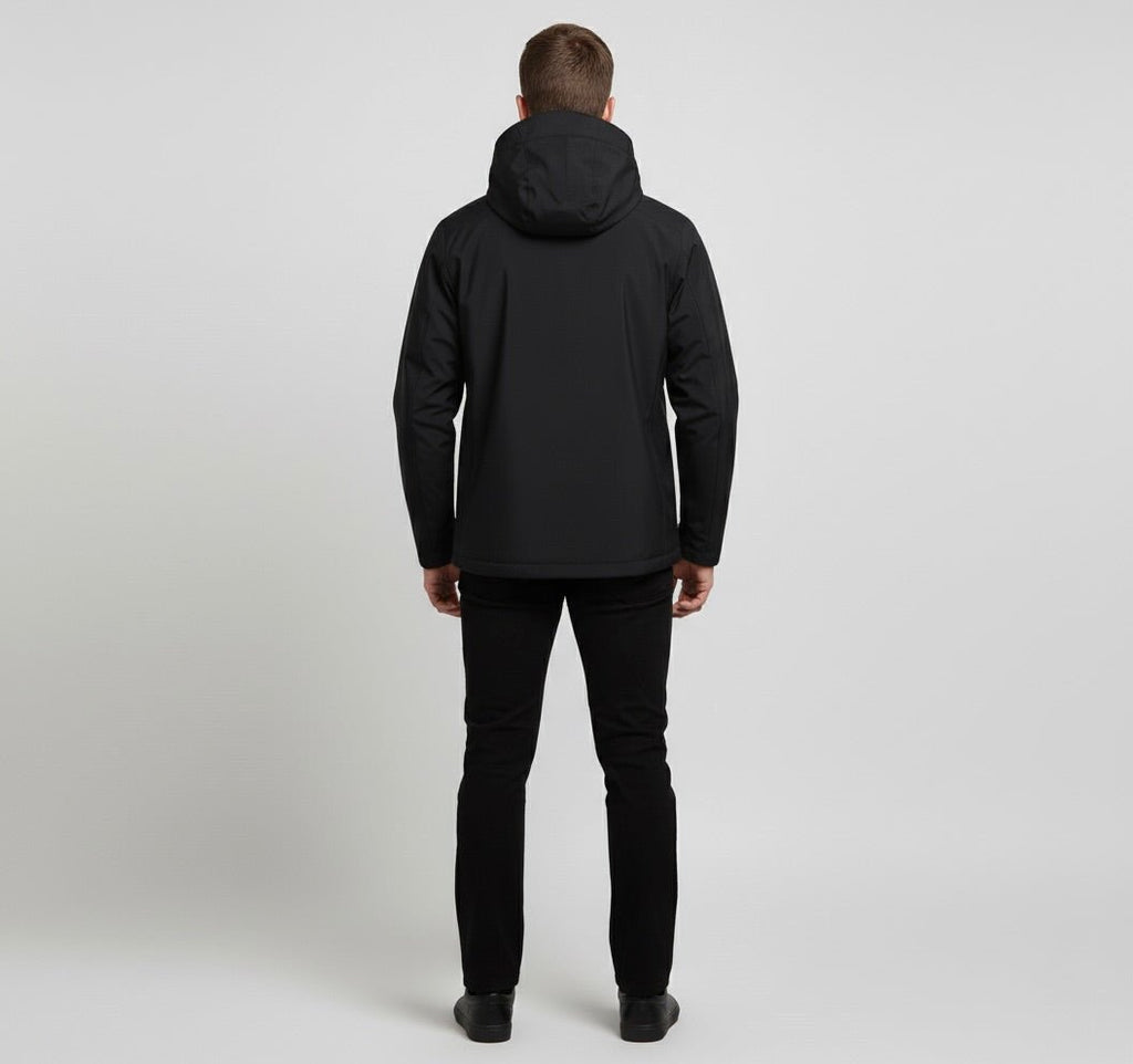 Men Jacket | Full-Zip Hip-Length Softshell Outerwear Fit - Evergreen Outfits- Jackets