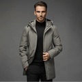 Men Jacket | Hooded Full-Zip Fitted Cold Weather Outerwear - Evergreen Outfits- Jackets
