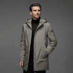 Men Jacket | Hooded Full-Zip Fitted Cold Weather Outerwear - Evergreen Outfits- Jackets