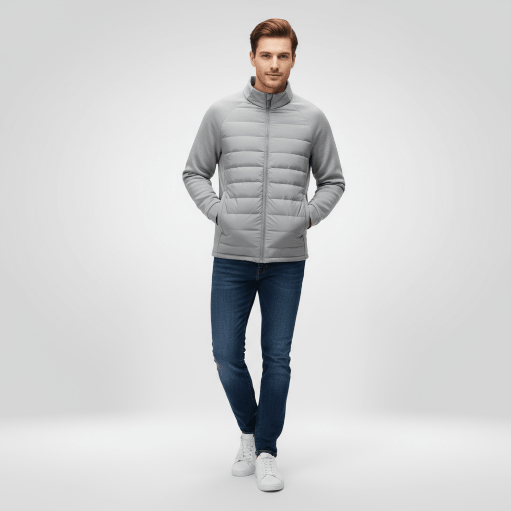 Men Jacket | Hooded Regular Fit with Water-Repellent Finish - Evergreen Outfits- Jackets