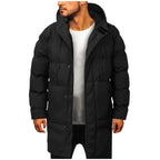 Men Jacket | Long Cut with Detachable Hood for Cold Weather - Evergreen Outfits- Jackets