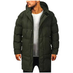 Men Jacket | Long Cut with Detachable Hood for Cold Weather - Evergreen Outfits- Jackets