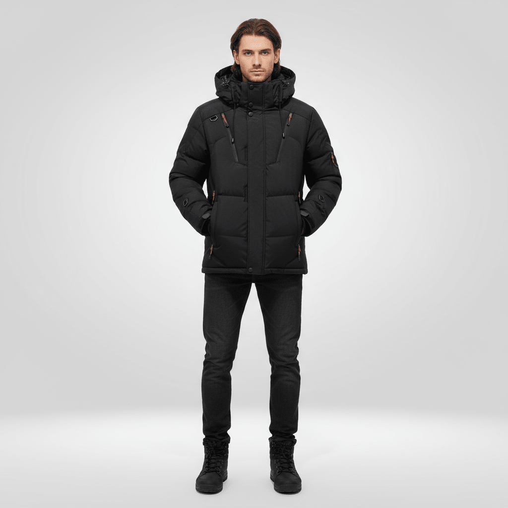 Men Jacket | Loose Fit Waterproof Windproof Full-Zip Winter - Evergreen Outfits- Jackets