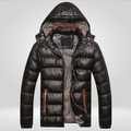 Men Jacket | Quilted Insulated Hood with Zip Snap Front - Evergreen Outfits- Jackets