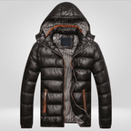 Men Jacket | Quilted Insulated Hood with Zip Snap Front - Evergreen Outfits- Jackets
