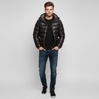 Men Jacket | Quilted Insulated Hood with Zip Snap Front - Evergreen Outfits- Jackets
