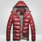Men Jacket | Quilted Insulated Hood with Zip Snap Front - Evergreen Outfits- Jackets