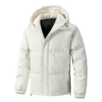 Men Jacket | Quilted Loose Fit with Attached Hood Winter - Evergreen Outfits- Jackets