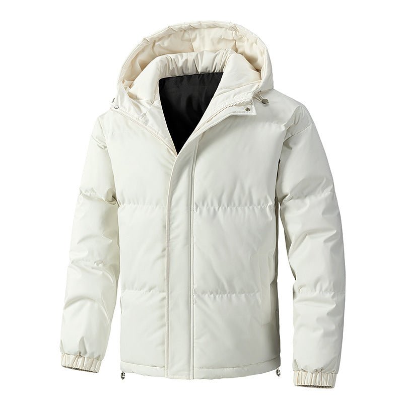Men Jacket | Quilted Loose Fit with Attached Hood Winter - Evergreen Outfits- Jackets